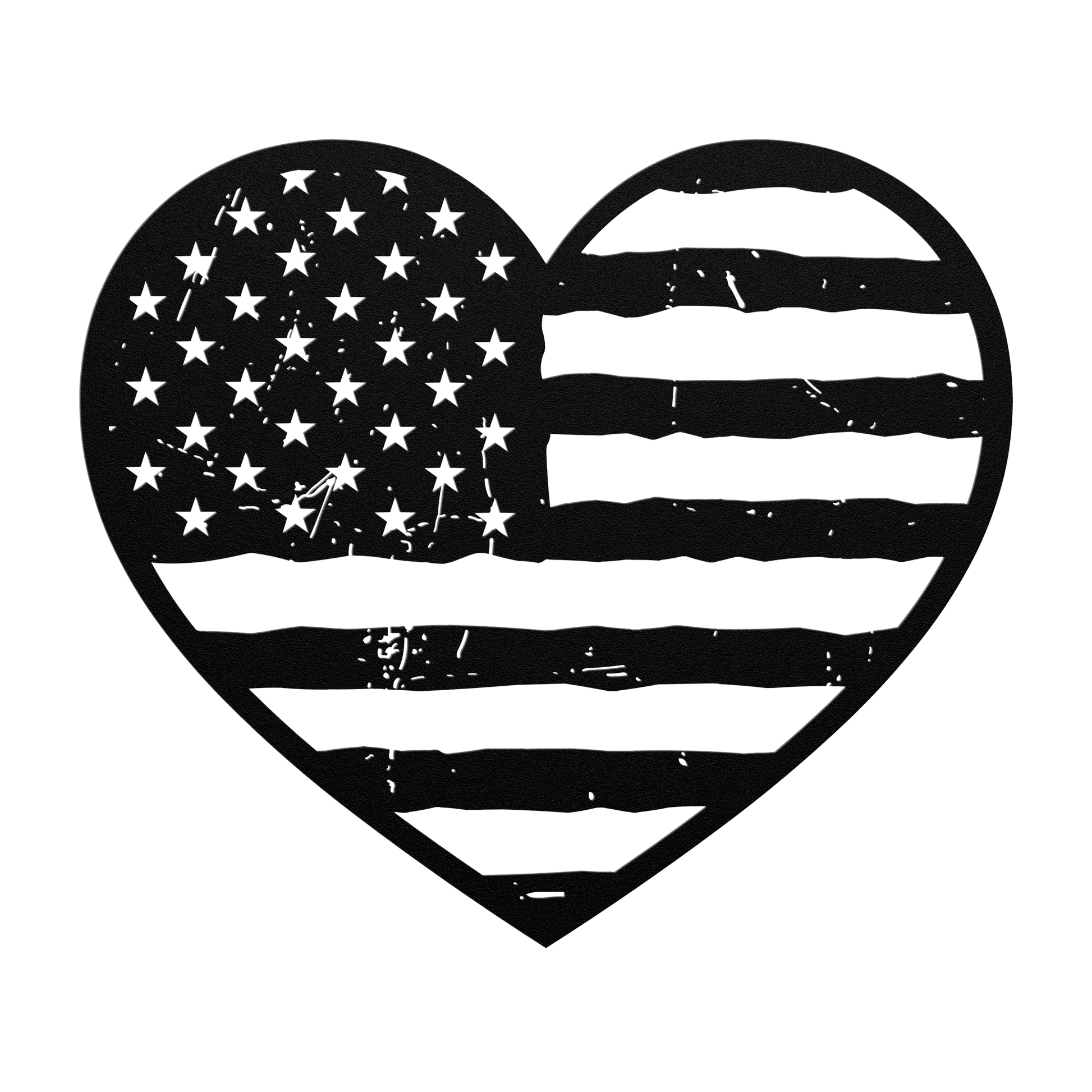 Heart of America: Rustic Flag Metal Wall Decor - BullyBellyMetal Sign