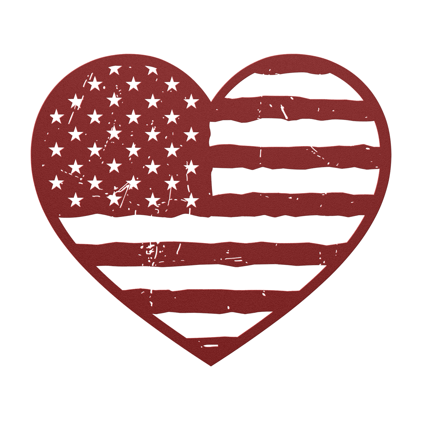 Heart of America: Rustic Flag Metal Wall Decor - BullyBellyMetal Sign