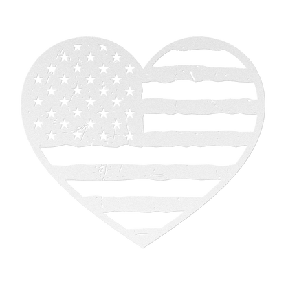 Heart of America: Rustic Flag Metal Wall Decor - BullyBellyMetal Sign