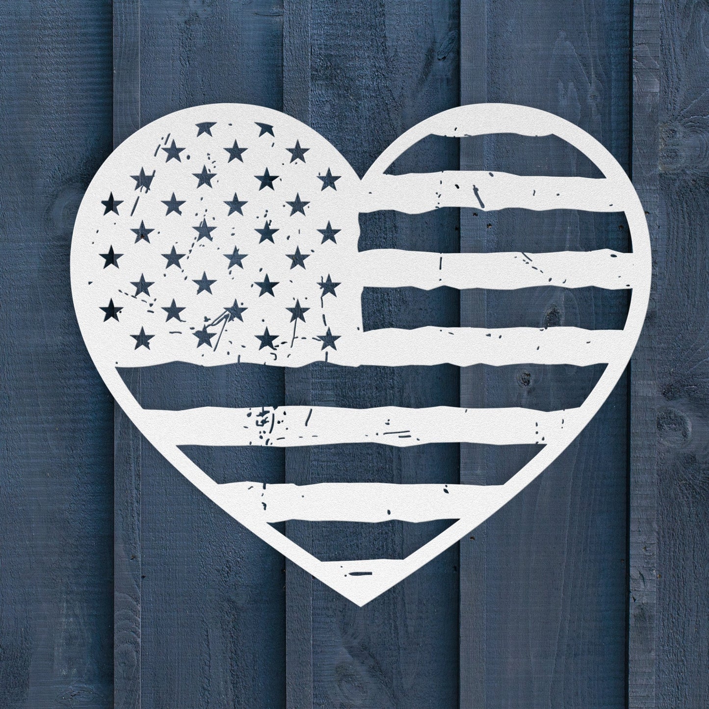 Heart of America: Rustic Flag Metal Wall Decor - BullyBellyMetal Sign