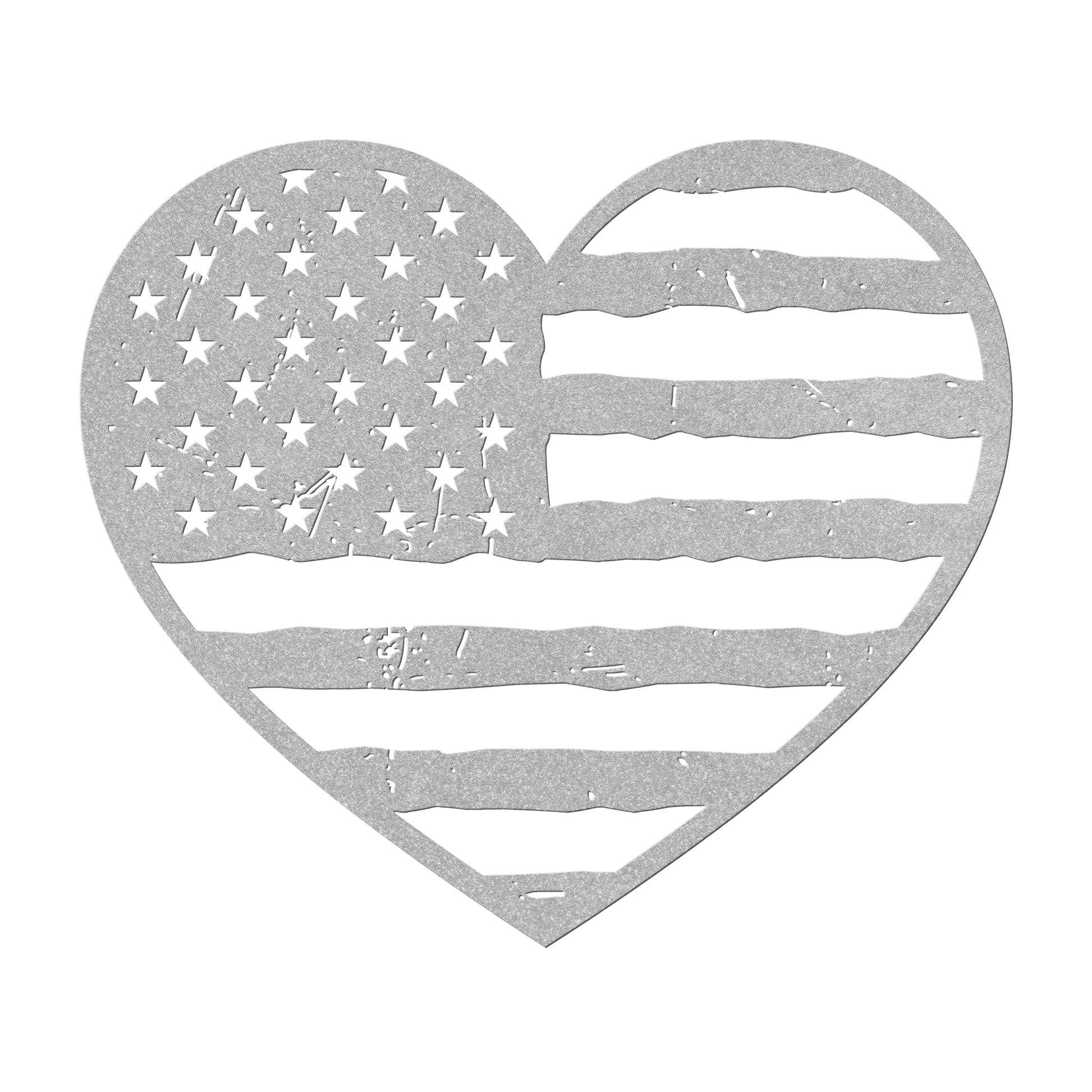 Heart of America: Rustic Flag Metal Wall Decor - BullyBellyMetal Sign