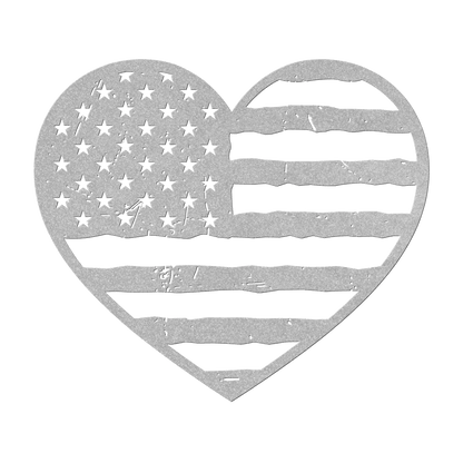 Heart of America: Rustic Flag Metal Wall Decor - BullyBellyMetal Sign