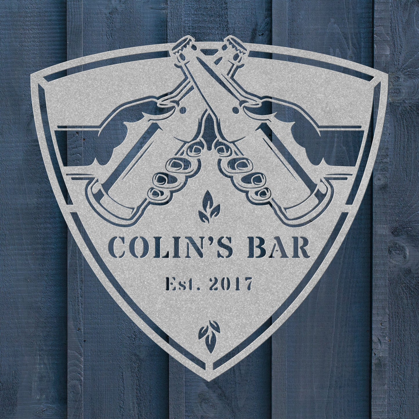 Home Bar Metal Sign – Custom Bar Name Wall Art for Man Cave & Entertainment Spaces - BullyBellyMetal Sign