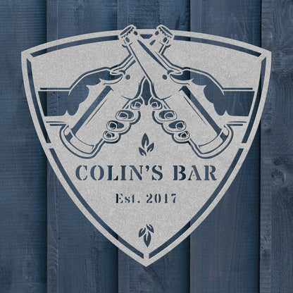 Home Bar Metal Sign – Custom Bar Name Wall Art for Man Cave & Entertainment Spaces - BullyBellyMetal Sign