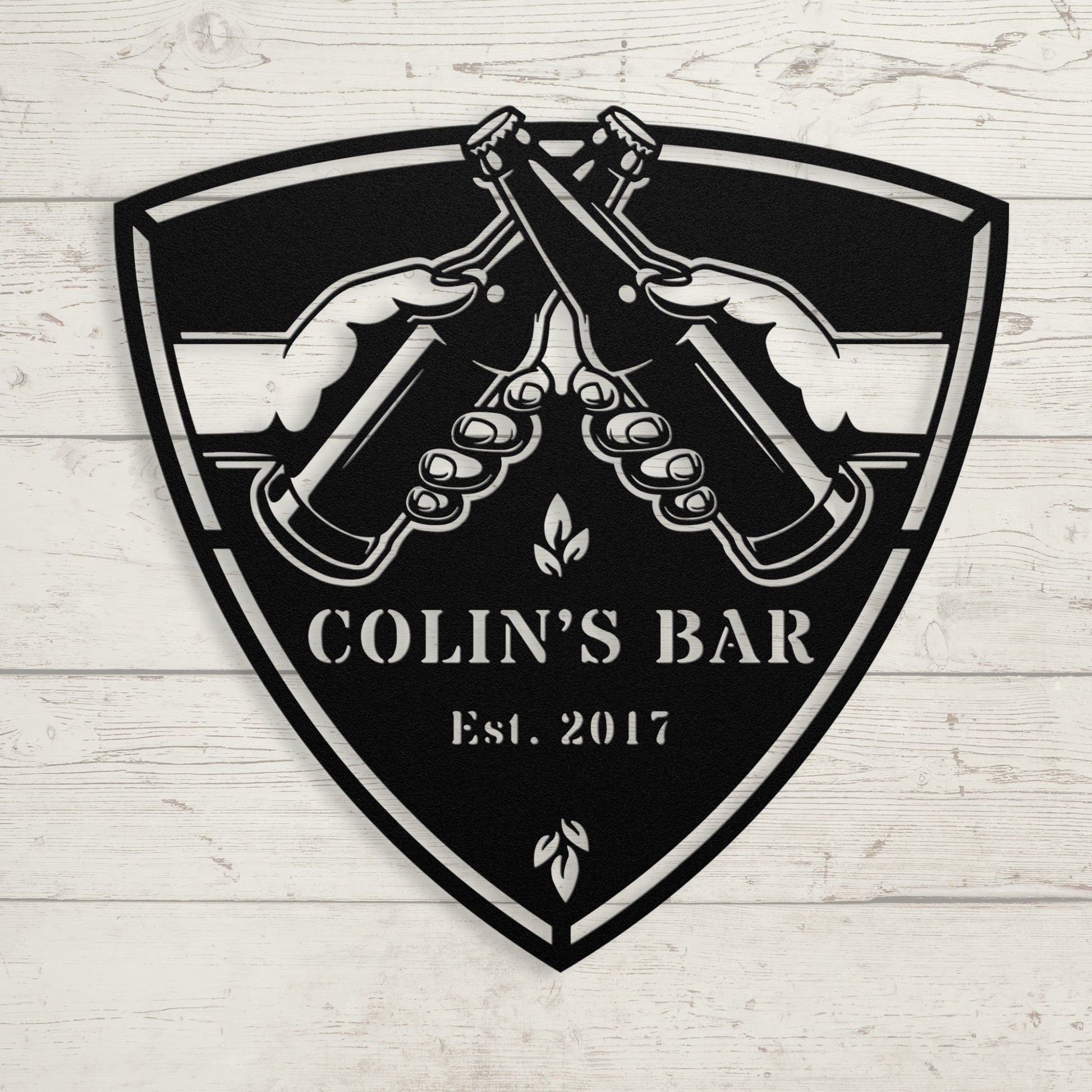 Home Bar Metal Sign – Custom Bar Name Wall Art for Man Cave & Entertainment Spaces - BullyBellyMetal Sign