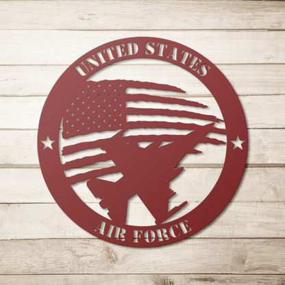 Honor in the Skies: A Tribute to U.S. Air Force Service - BullyBellyMetal Sign