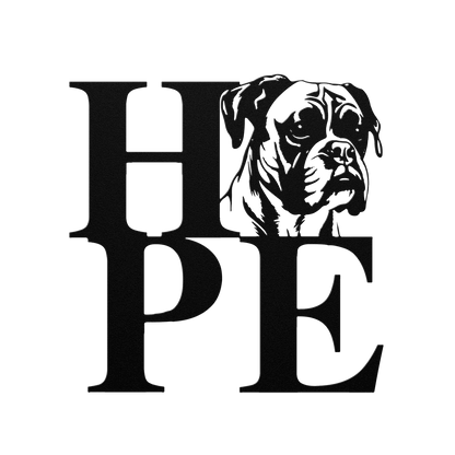 HOPE with a Boxer Twist! Steel Wall Art - BullyBellyMetal Sign
