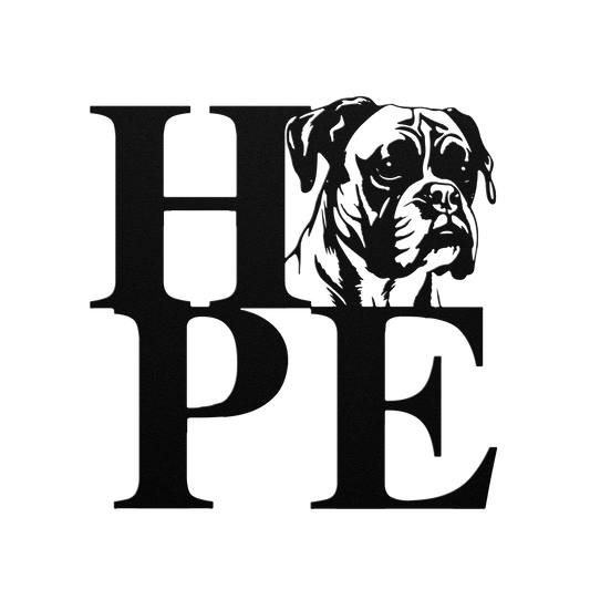 HOPE with a Boxer Twist! Steel Wall Art - BullyBellyMetal Sign