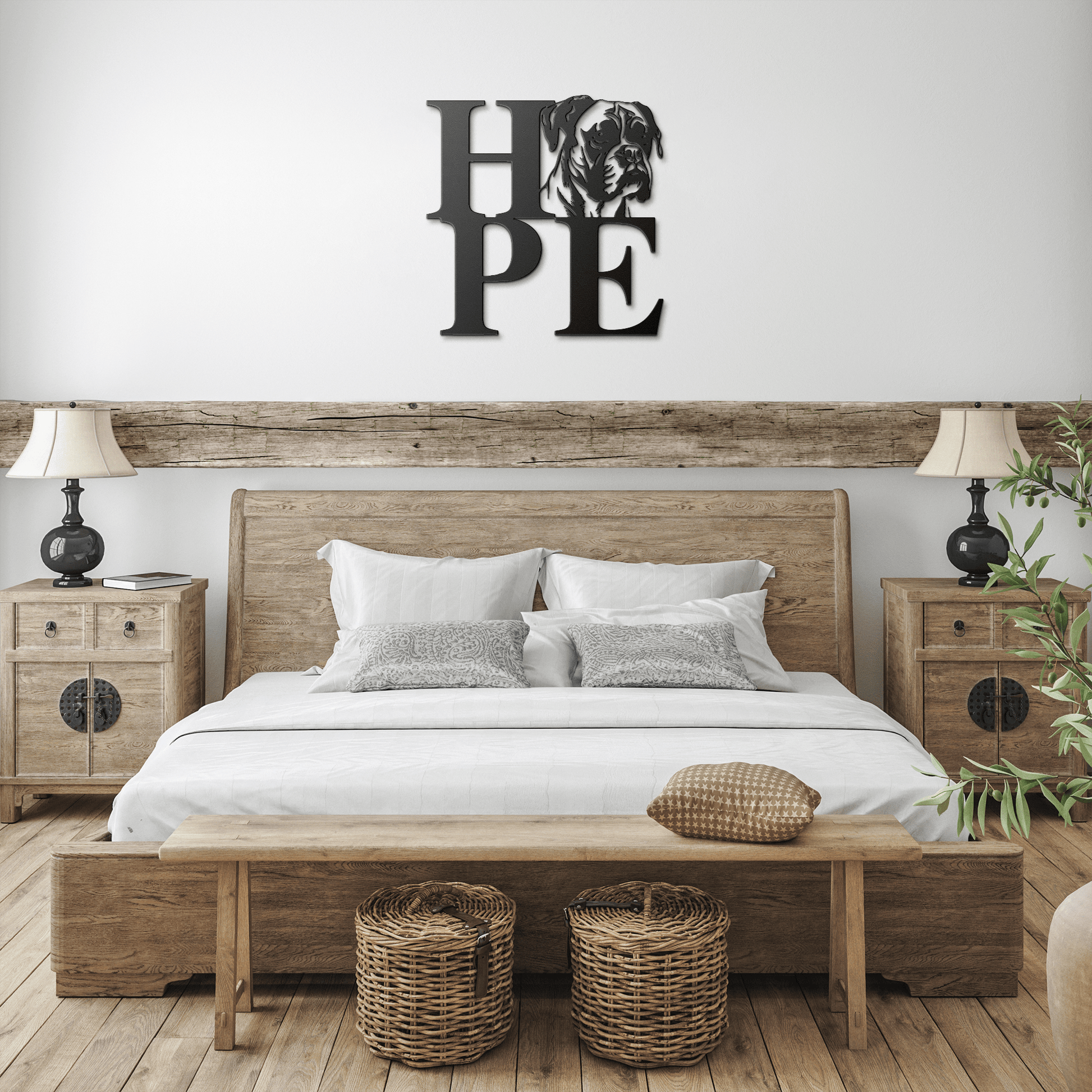 HOPE with a Boxer Twist! Steel Wall Art - BullyBellyMetal Sign