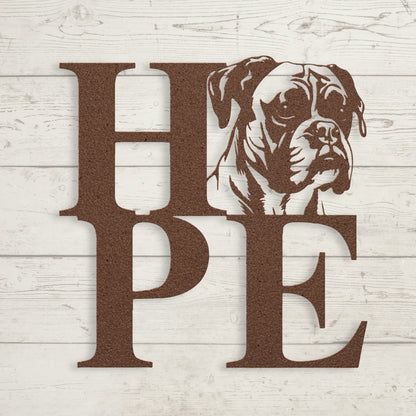 HOPE with a Boxer Twist! Steel Wall Art - BullyBellyMetal Sign