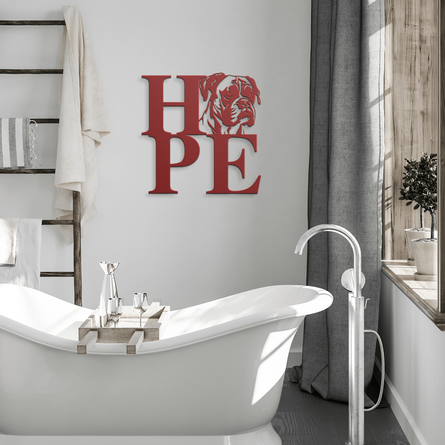 HOPE with a Boxer Twist! Steel Wall Art - BullyBellyMetal Sign