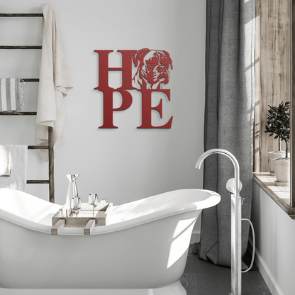 HOPE with a Boxer Twist! Steel Wall Art - BullyBellyMetal Sign
