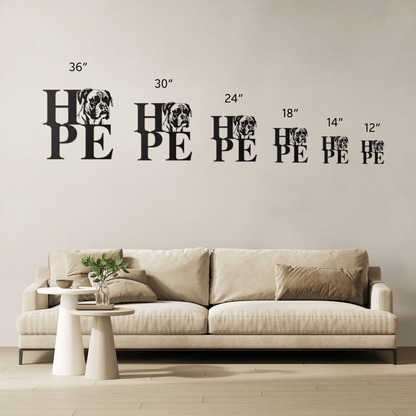 HOPE with a Boxer Twist! Steel Wall Art - BullyBellyMetal Sign
