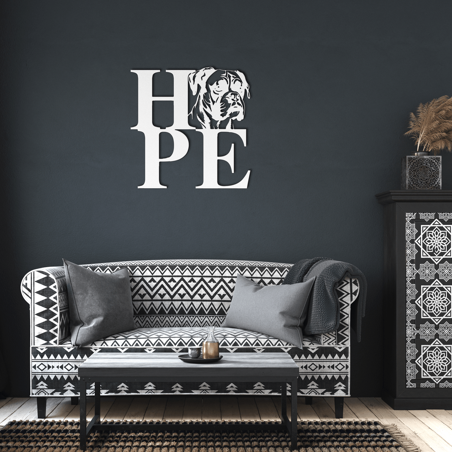 HOPE with a Boxer Twist! Steel Wall Art - BullyBellyMetal Sign