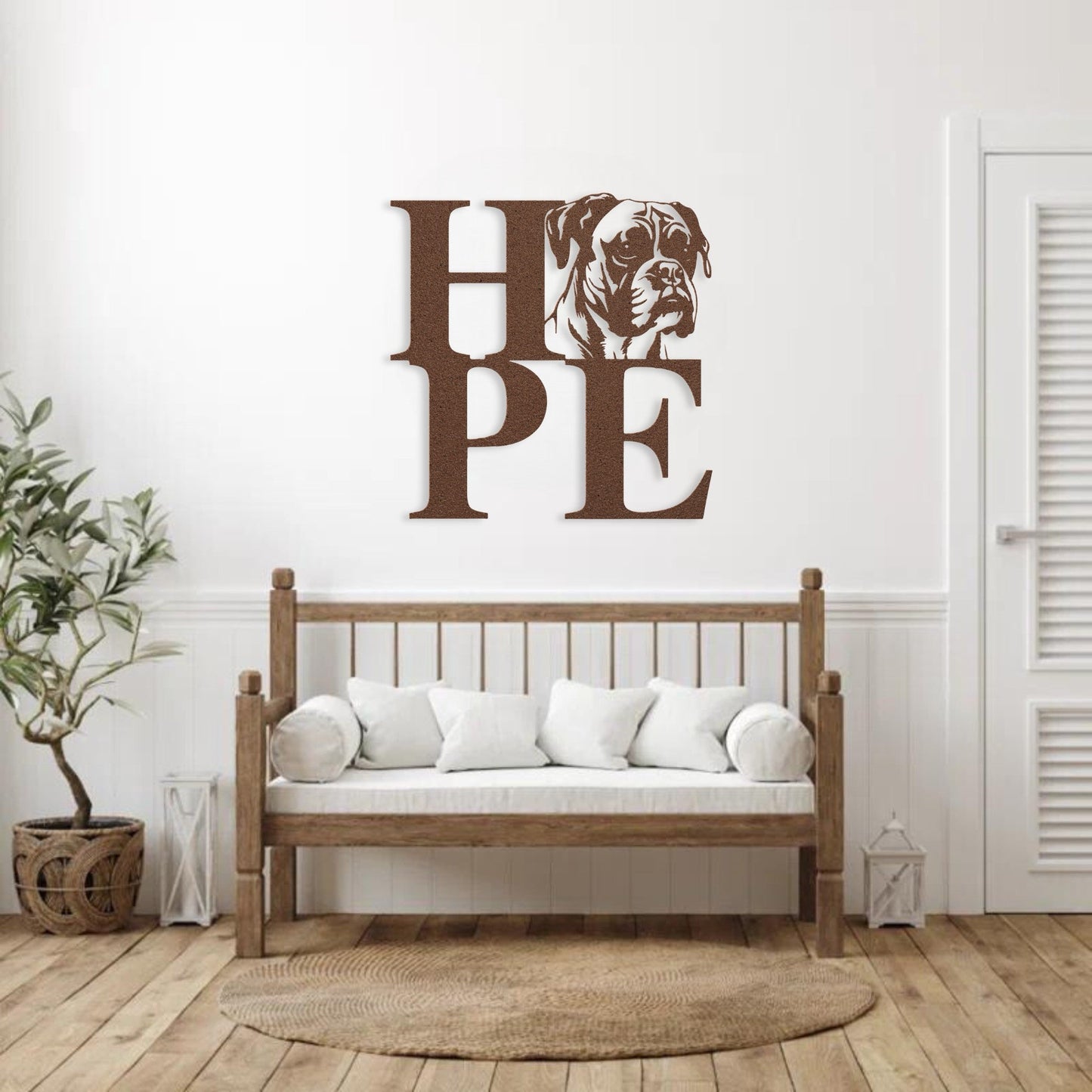HOPE with a Boxer Twist! Steel Wall Art - BullyBellyMetal Sign