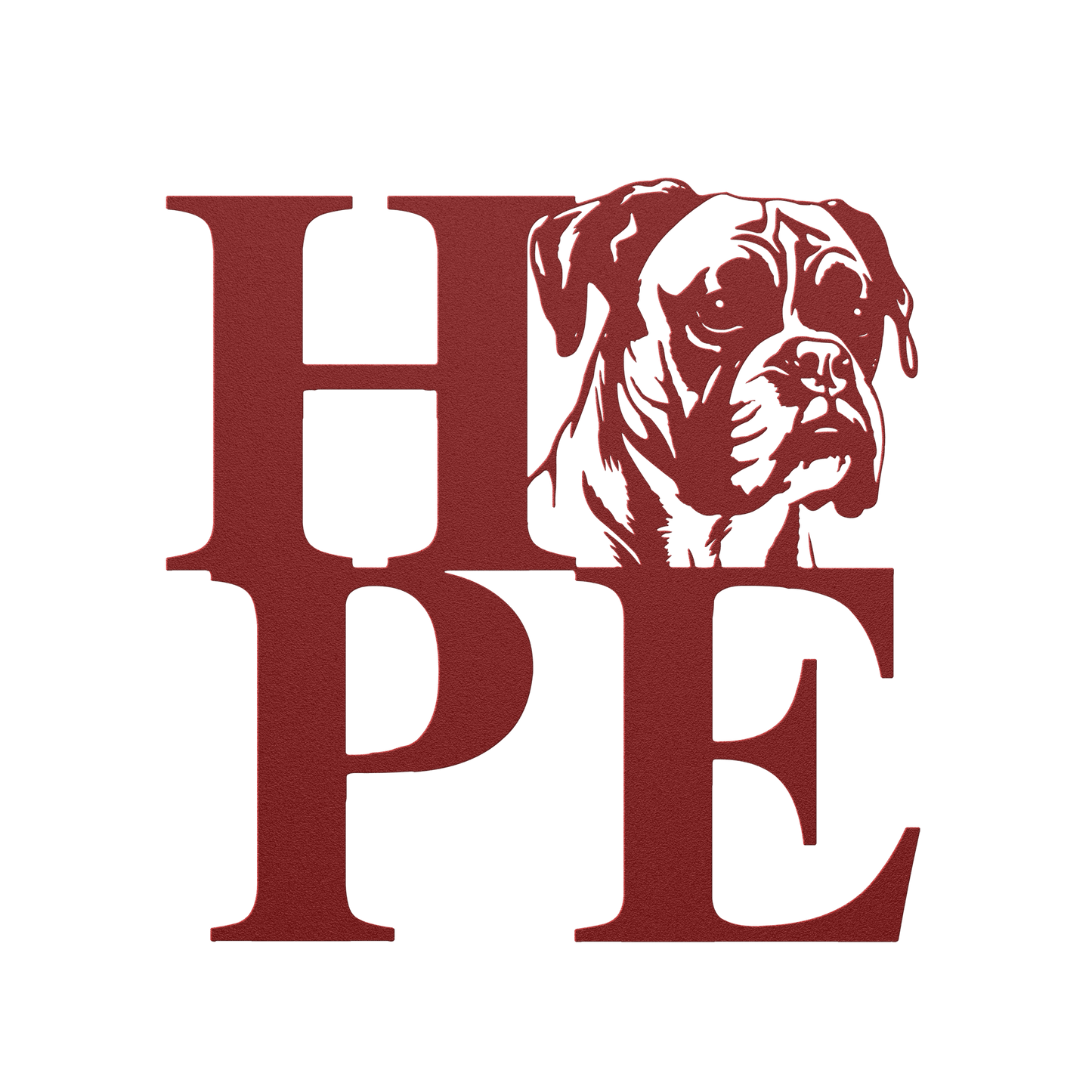 HOPE with a Boxer Twist! Steel Wall Art - BullyBellyMetal Sign