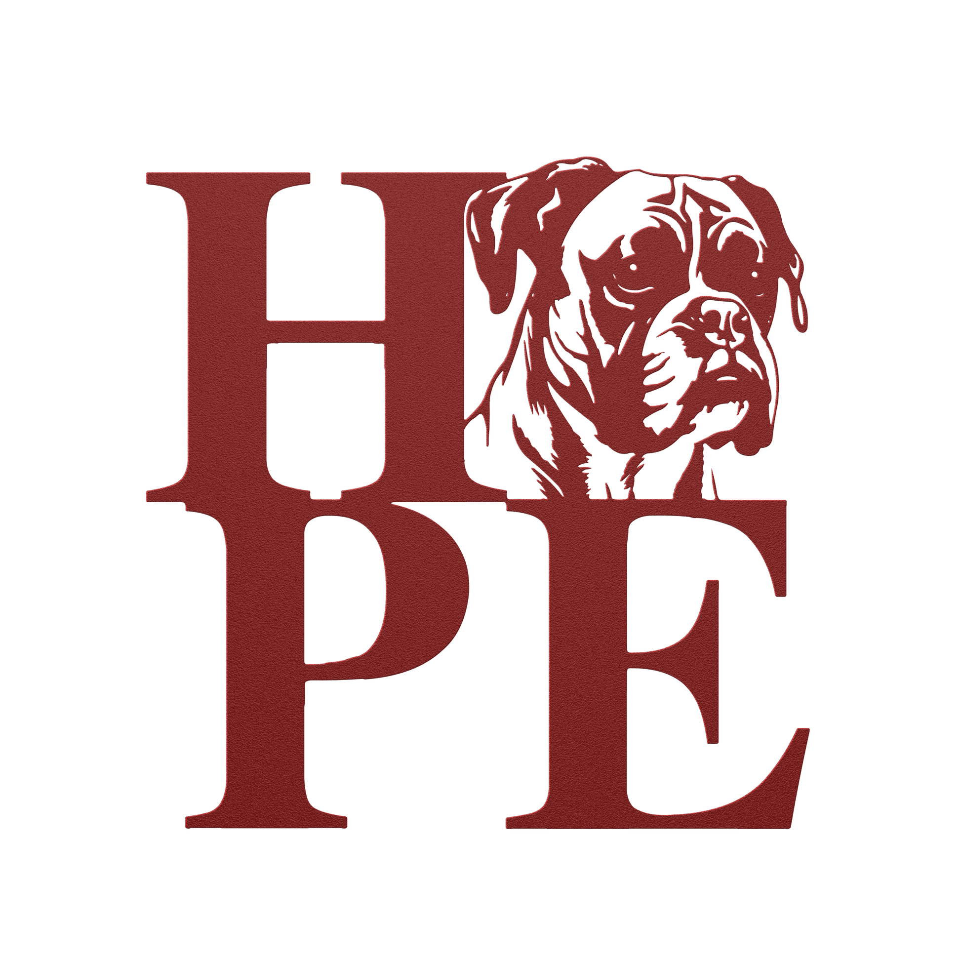 HOPE with a Boxer Twist! Steel Wall Art - BullyBellyMetal Sign