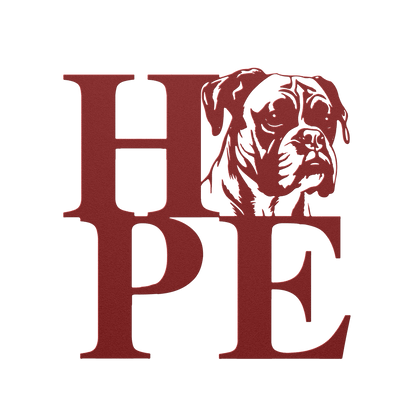 HOPE with a Boxer Twist! Steel Wall Art - BullyBellyMetal Sign