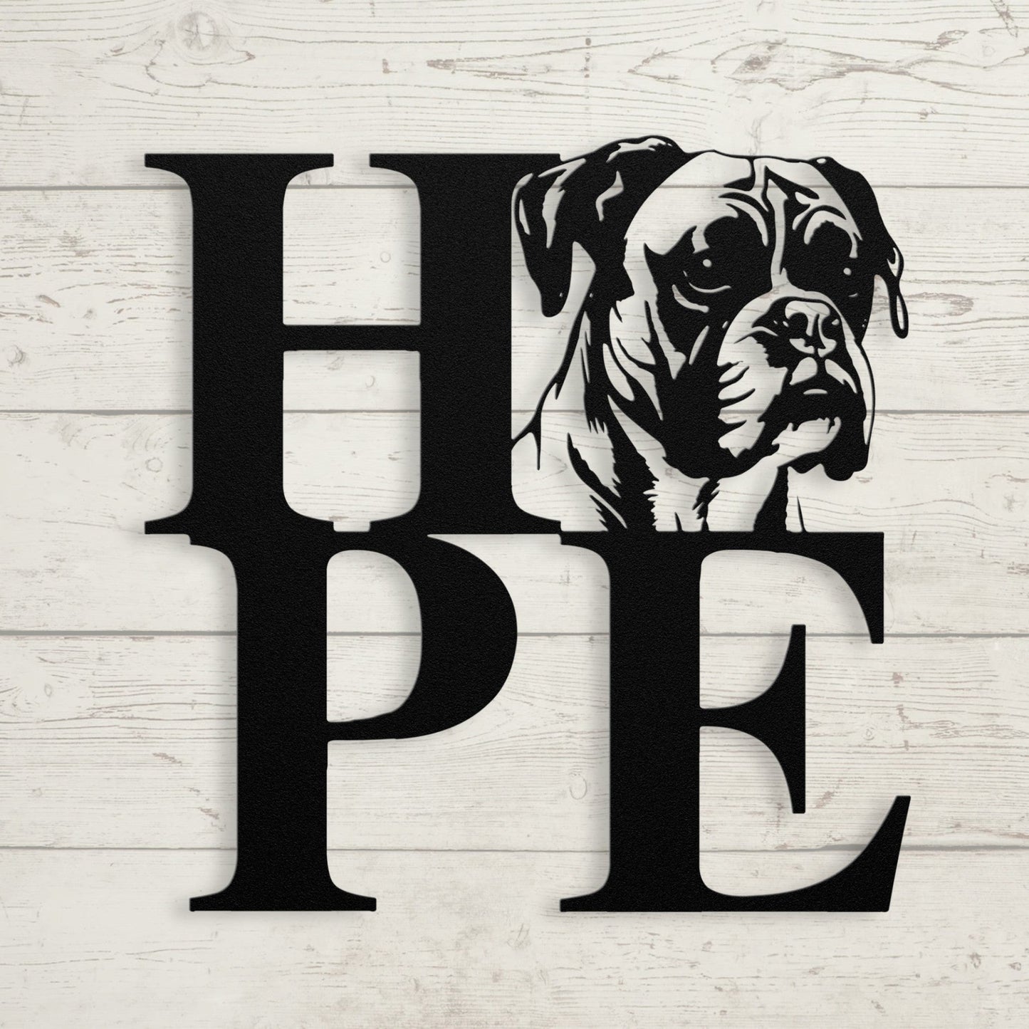 HOPE with a Boxer Twist! Steel Wall Art - BullyBellyMetal Sign
