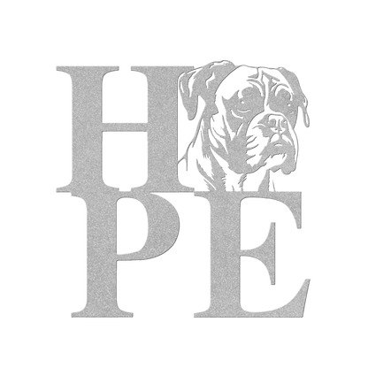 HOPE with a Boxer Twist! Steel Wall Art - BullyBellyMetal Sign