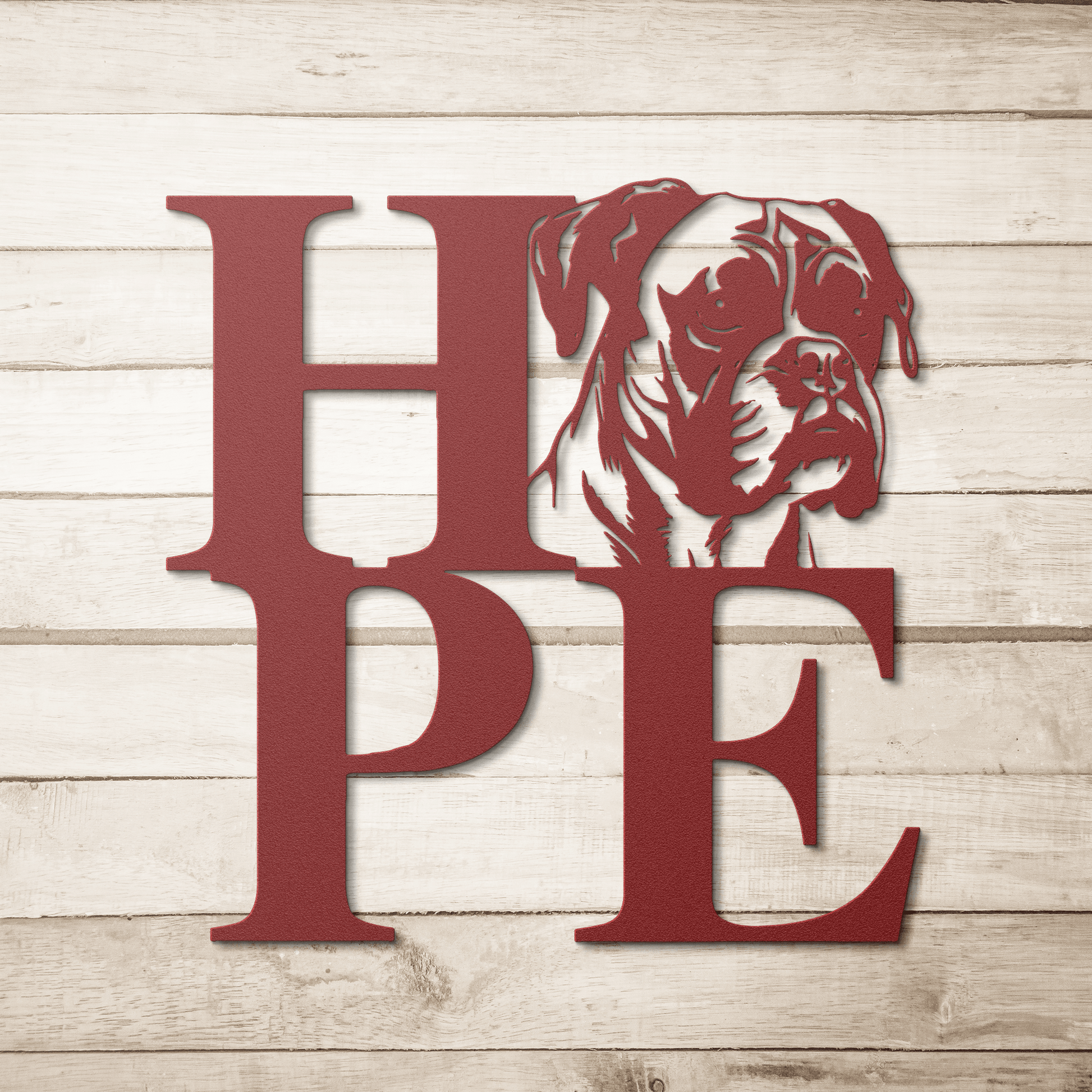 HOPE with a Boxer Twist! Steel Wall Art - BullyBellyMetal Sign