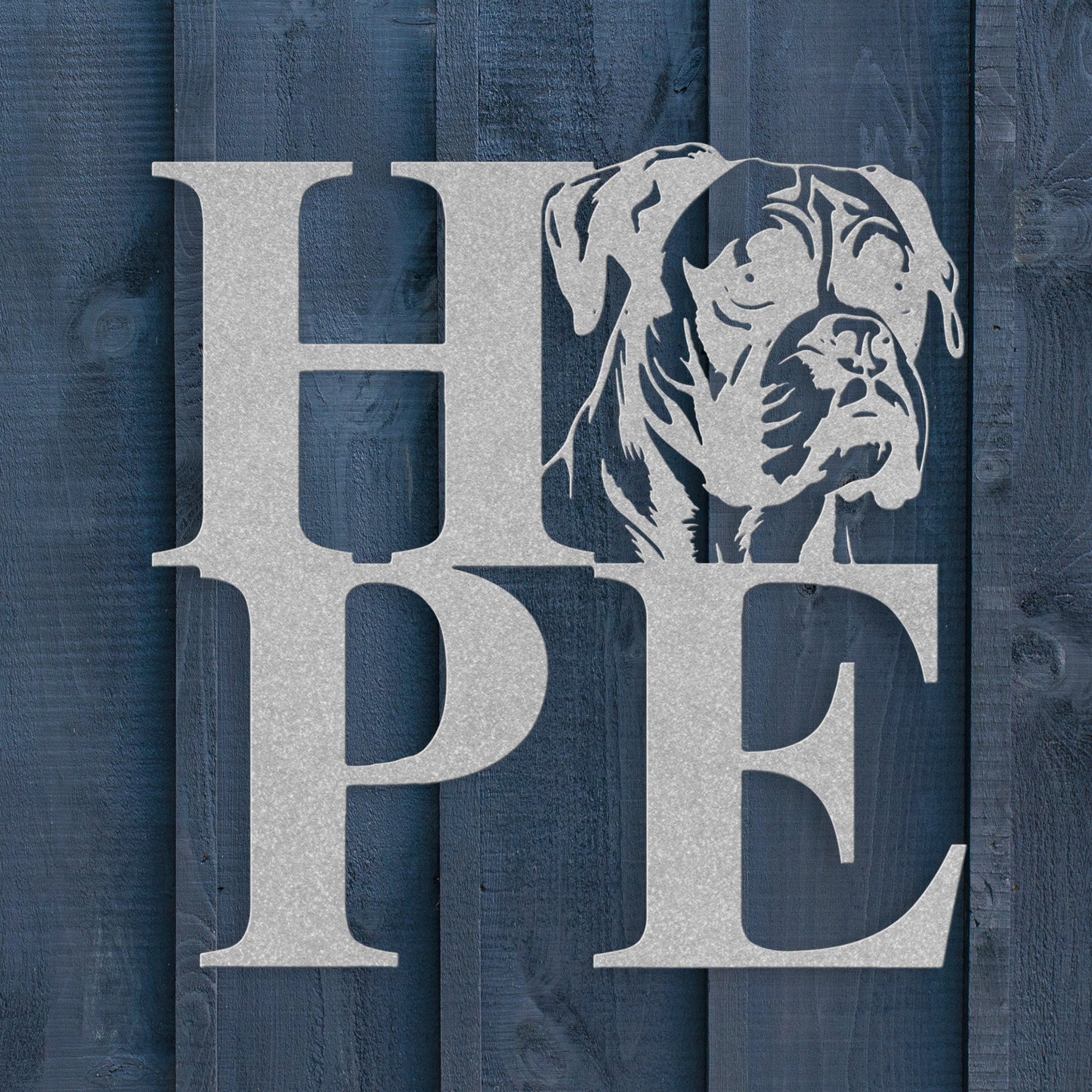 HOPE with a Boxer Twist! Steel Wall Art - BullyBellyMetal Sign