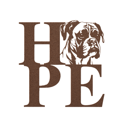 HOPE with a Boxer Twist! Steel Wall Art - BullyBellyMetal Sign