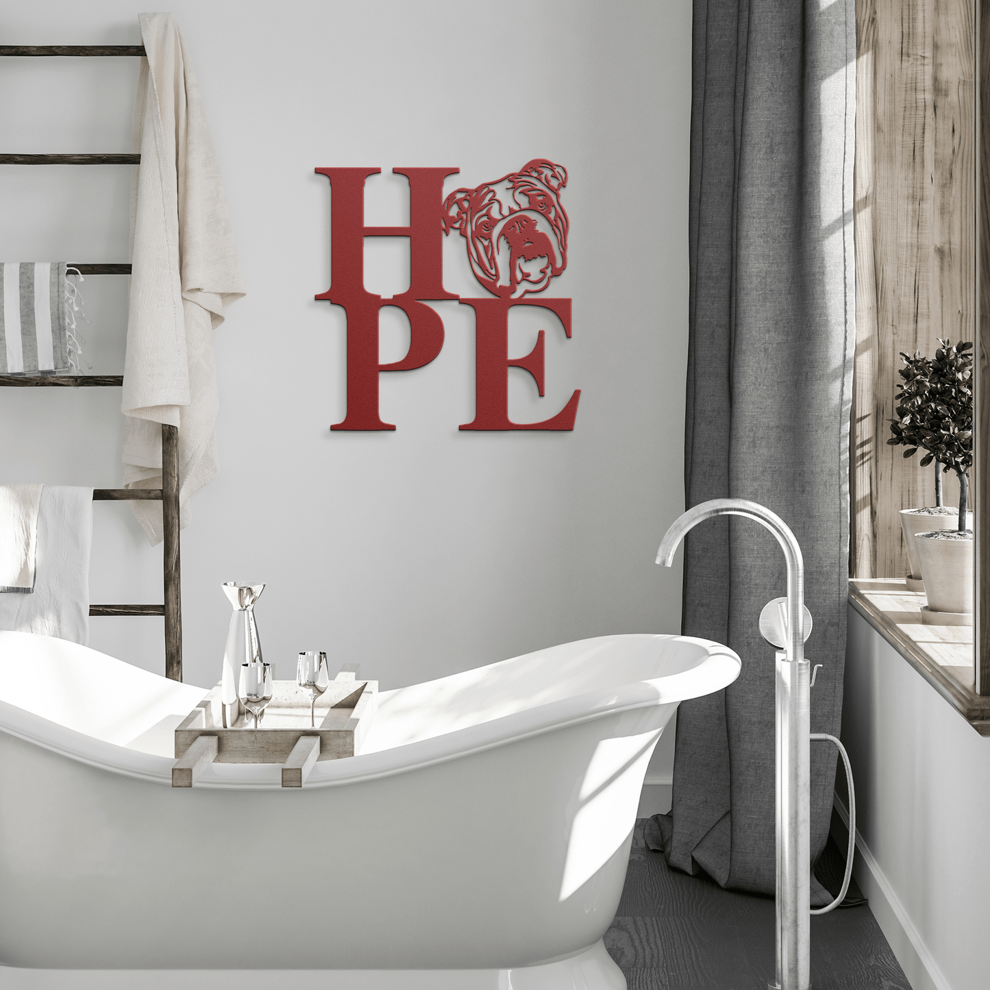 HOPE with a Bulldog Twist! Steel Wall Art - BullyBellyMetal Sign