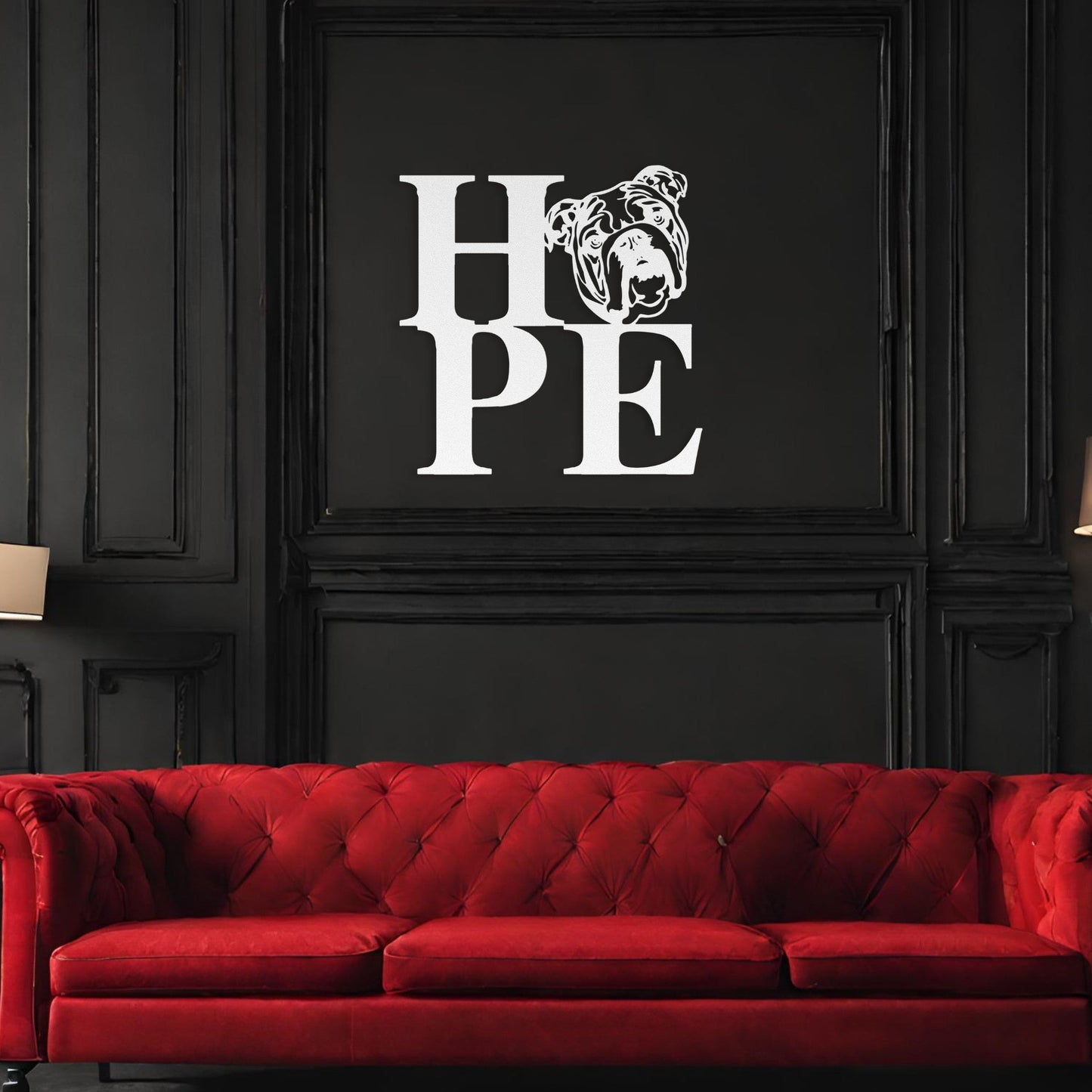 HOPE with a Bulldog Twist! Steel Wall Art - BullyBellyMetal Sign