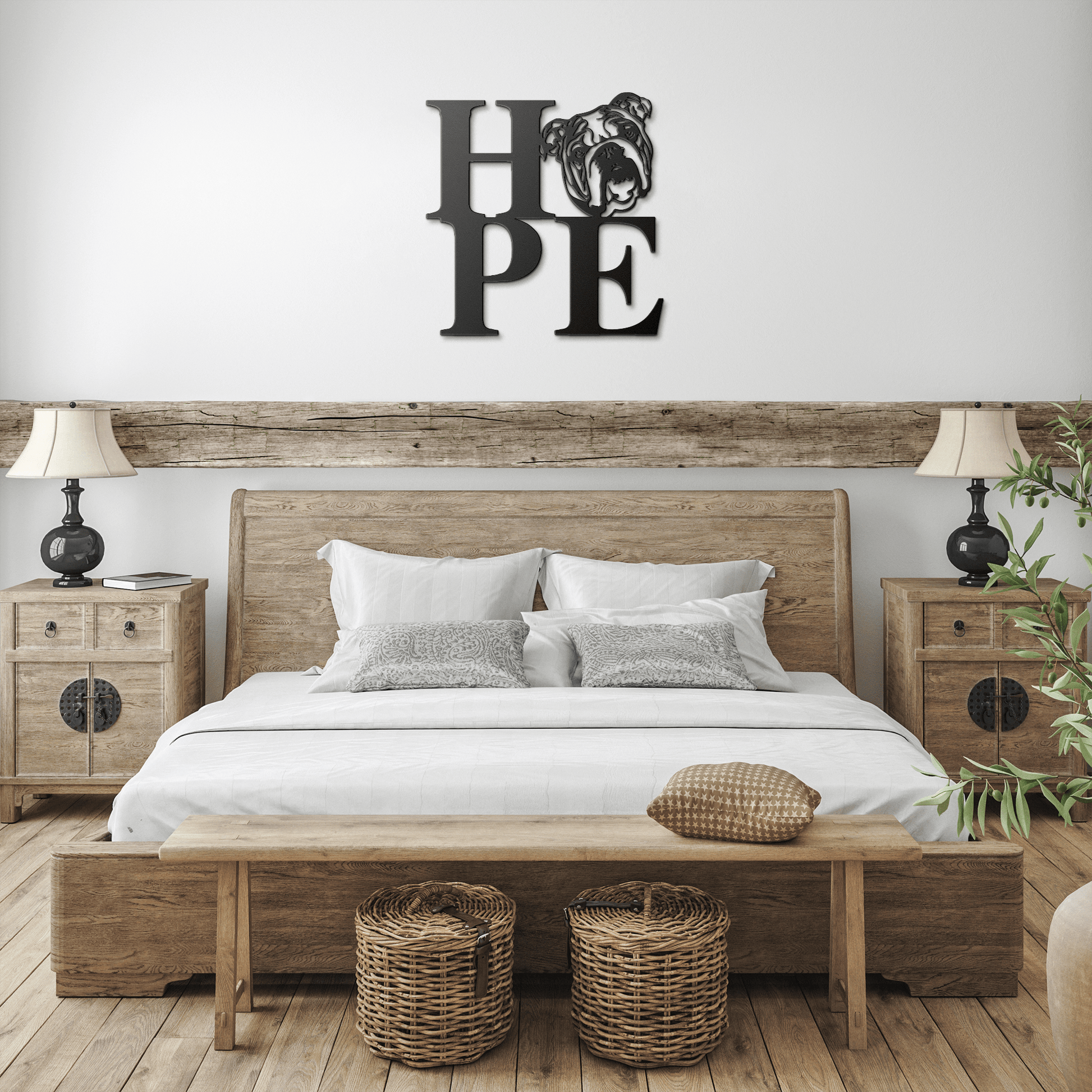 HOPE with a Bulldog Twist! Steel Wall Art - BullyBellyMetal Sign