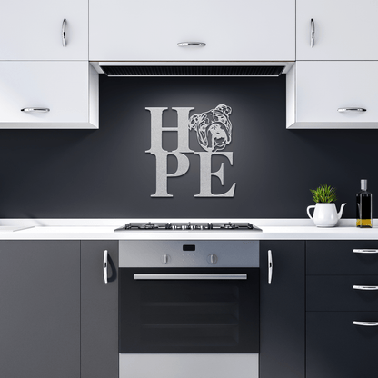 HOPE with a Bulldog Twist! Steel Wall Art - BullyBellyMetal Sign