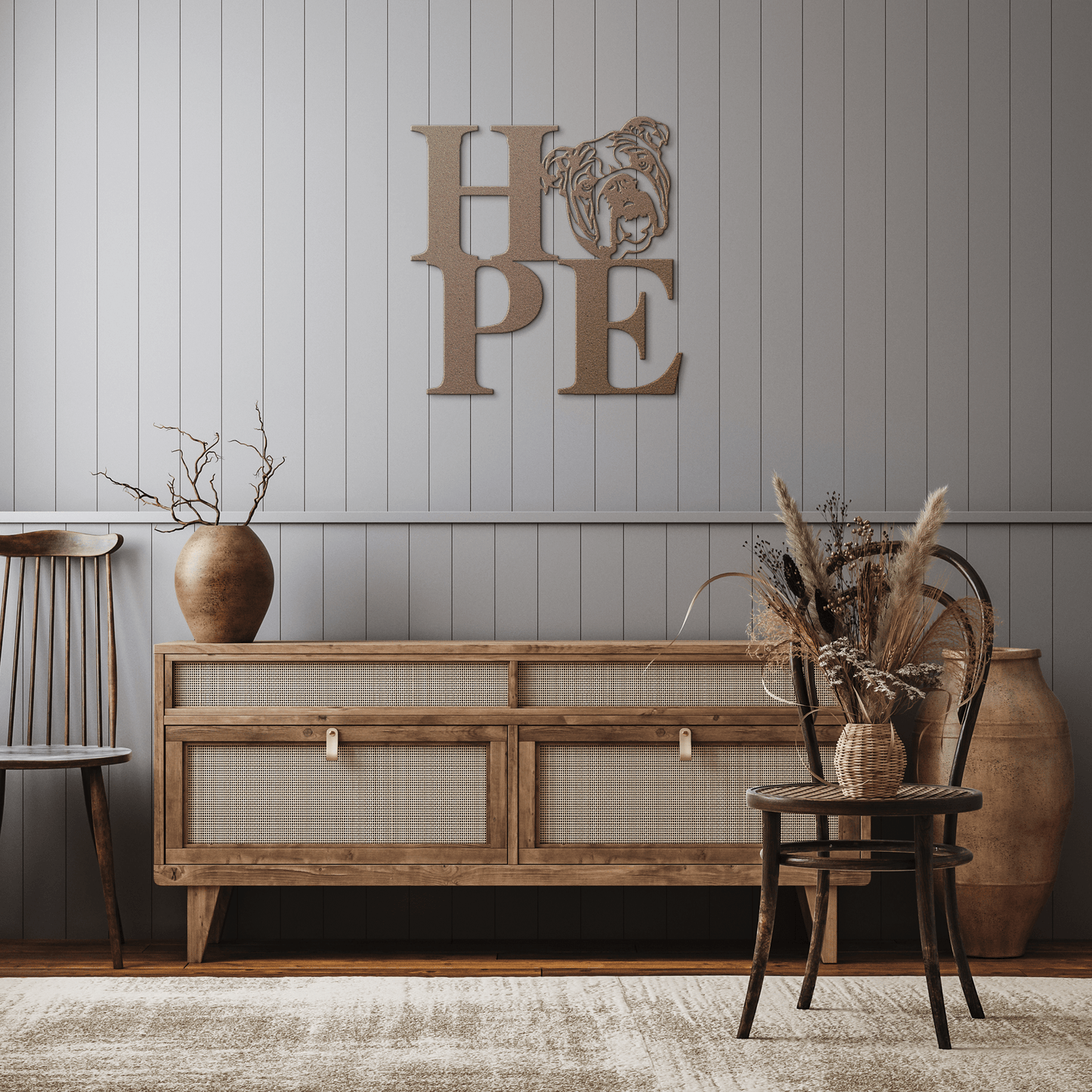 HOPE with a Bulldog Twist! Steel Wall Art - BullyBellyMetal Sign
