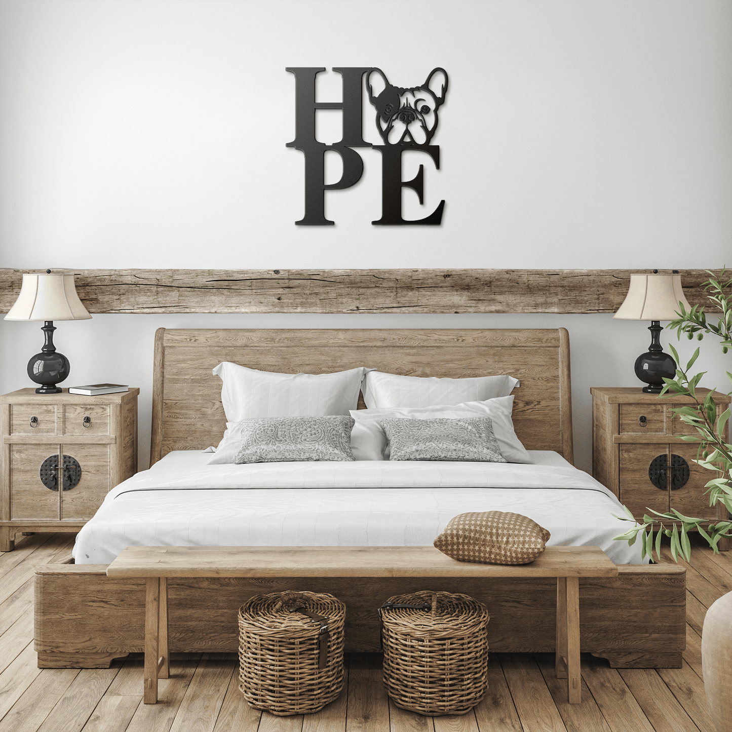 HOPE with a French Bulldog Twist! Seel Wall Art - BullyBellyMetal Sign