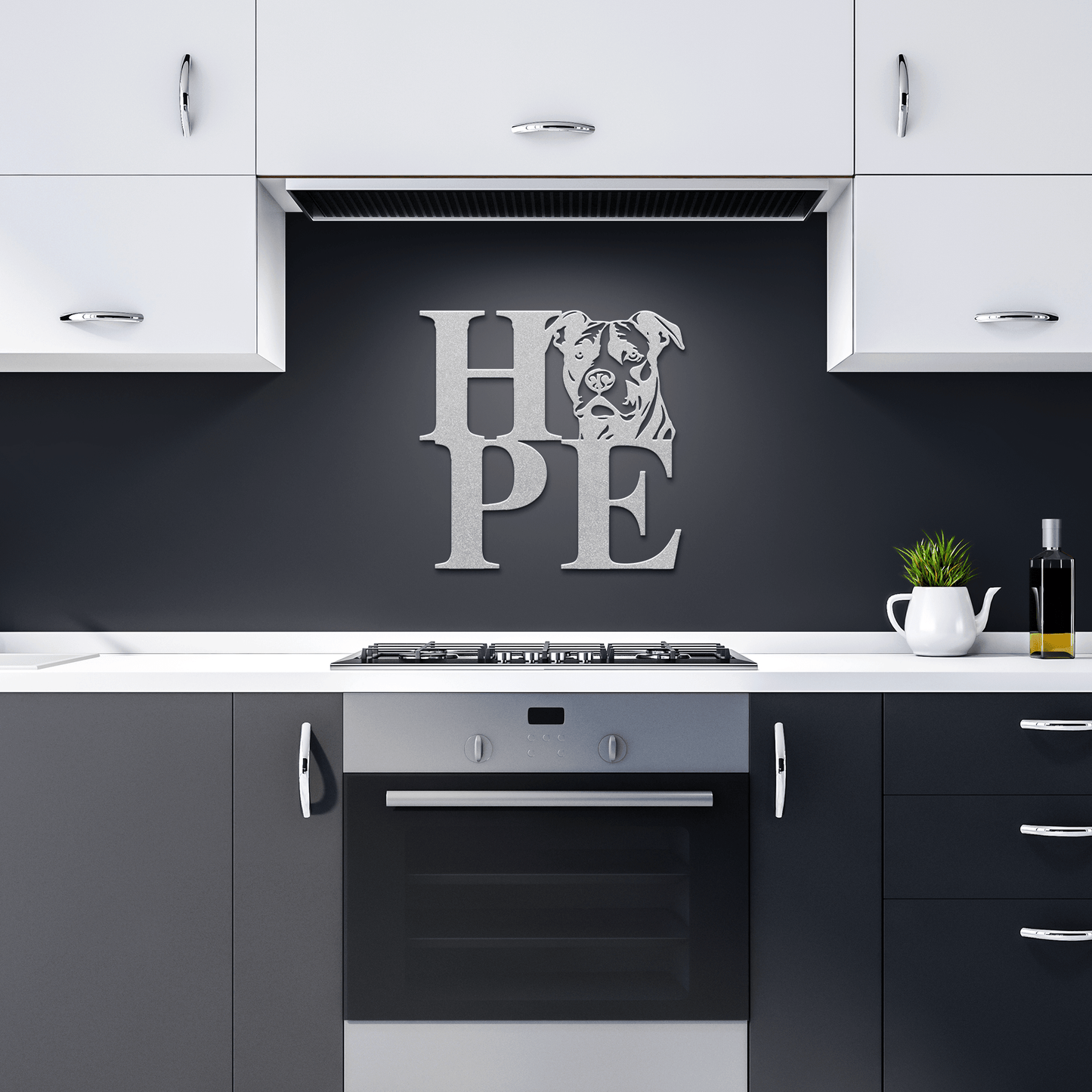 HOPE with a Pitbull Twist! Steel Wall Art - BullyBellyMetal Sign