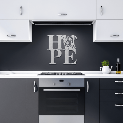 HOPE with a Pitbull Twist! Steel Wall Art - BullyBellyMetal Sign