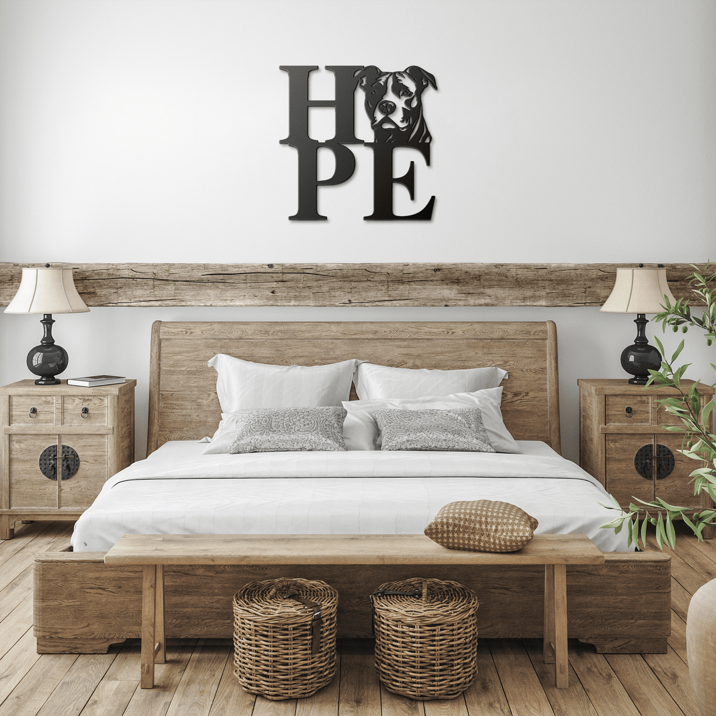 HOPE with a Pitbull Twist! Steel Wall Art - BullyBellyMetal Sign