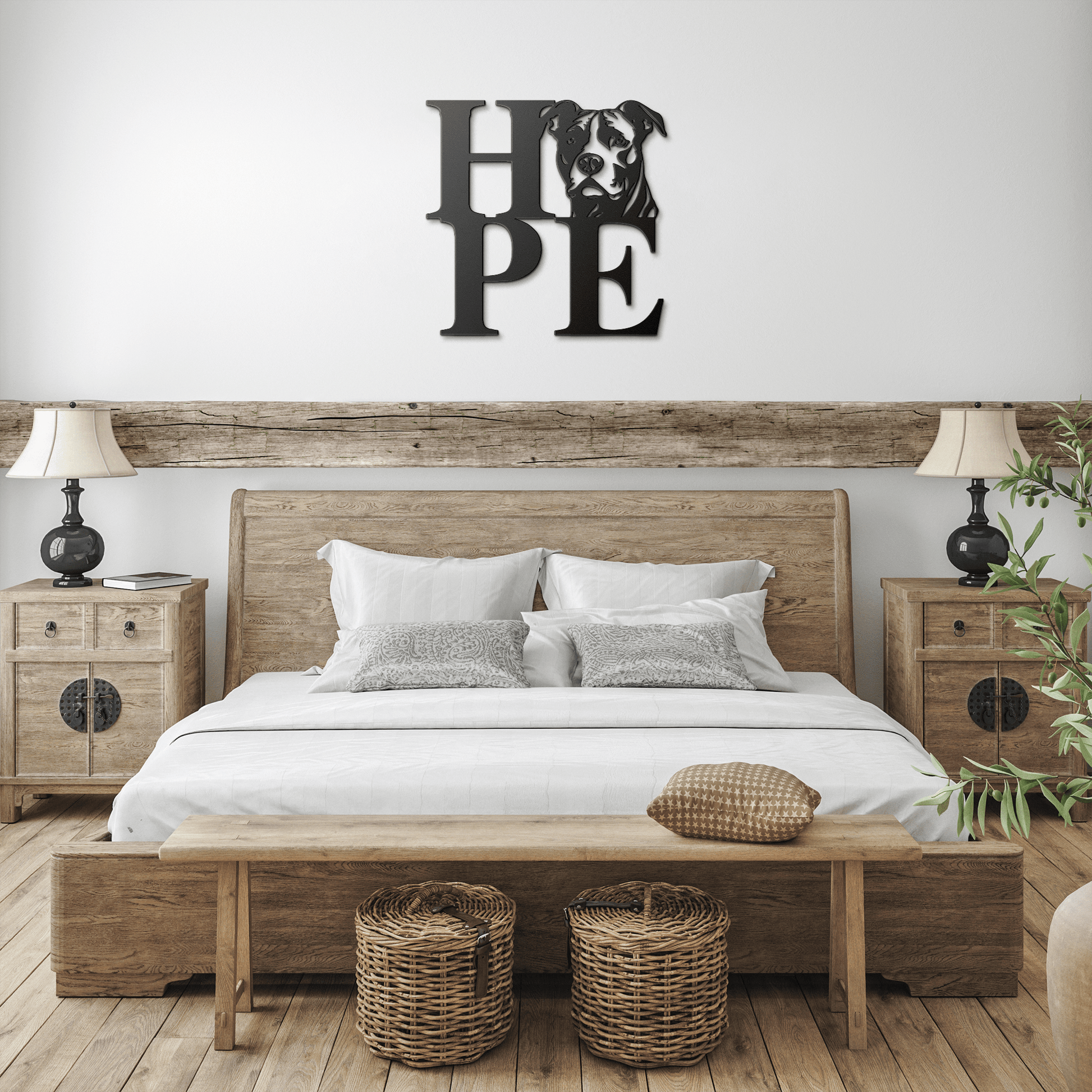 HOPE with a Pitbull Twist! Steel Wall Art - BullyBellyMetal Sign