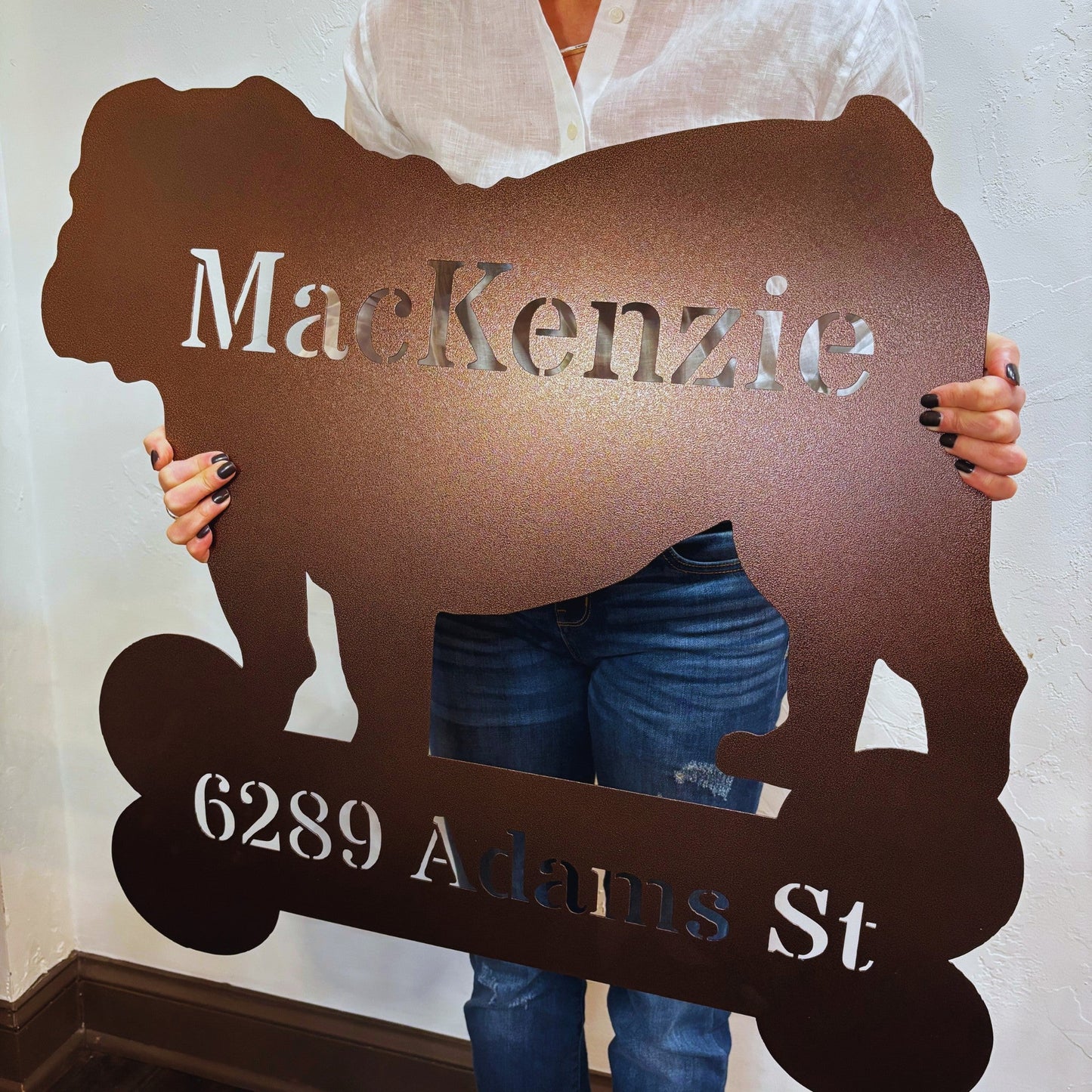 House of Bulldog Metal Porch Sign - BullyBellyMetal Sign