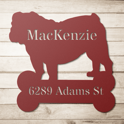 House of Bulldog Metal Porch Sign - BullyBellyMetal Sign