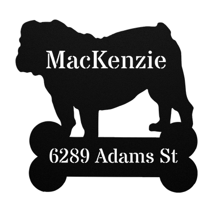 House of Bulldog Metal Porch Sign - BullyBellyMetal Sign