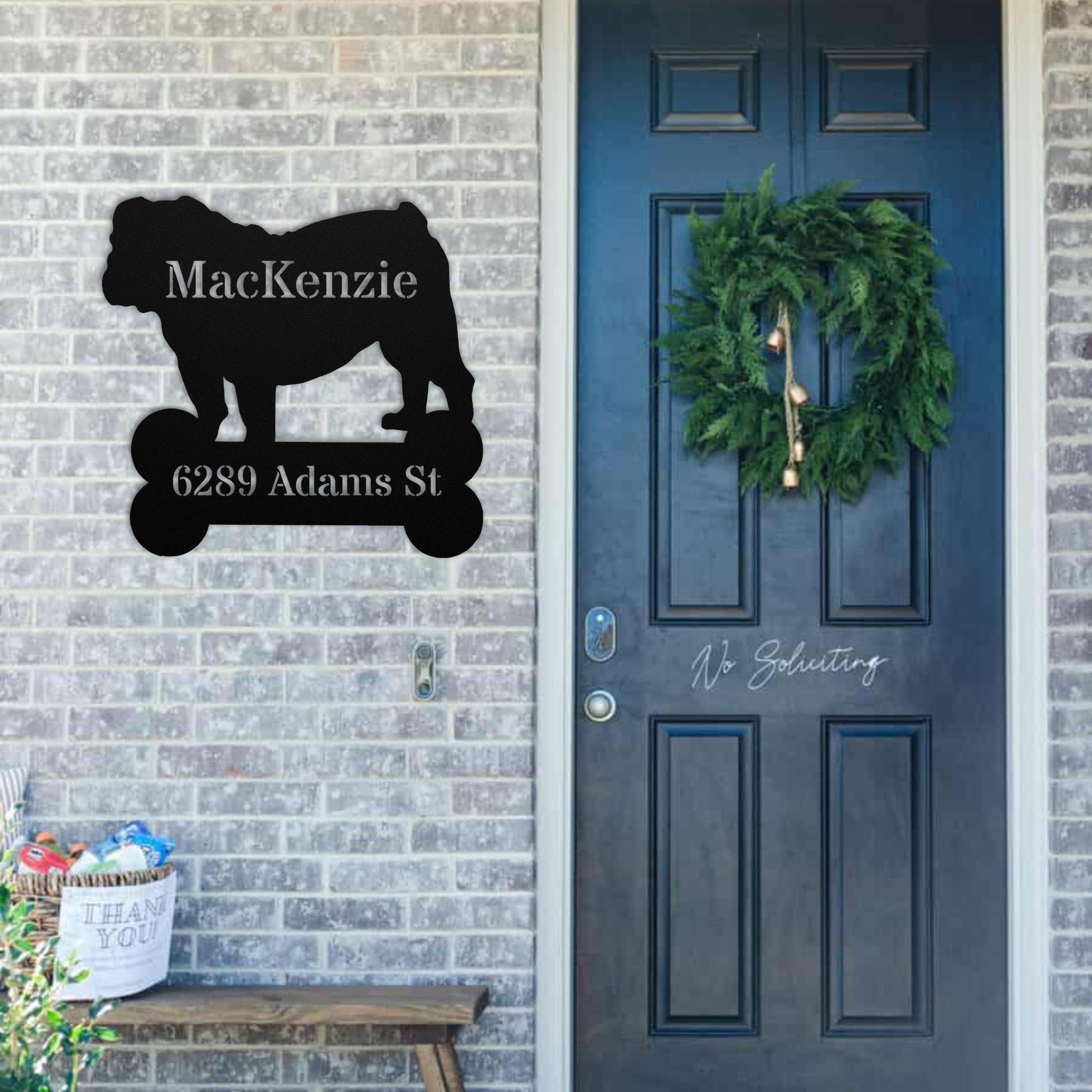 House of Bulldog Metal Porch Sign - BullyBellyMetal Sign