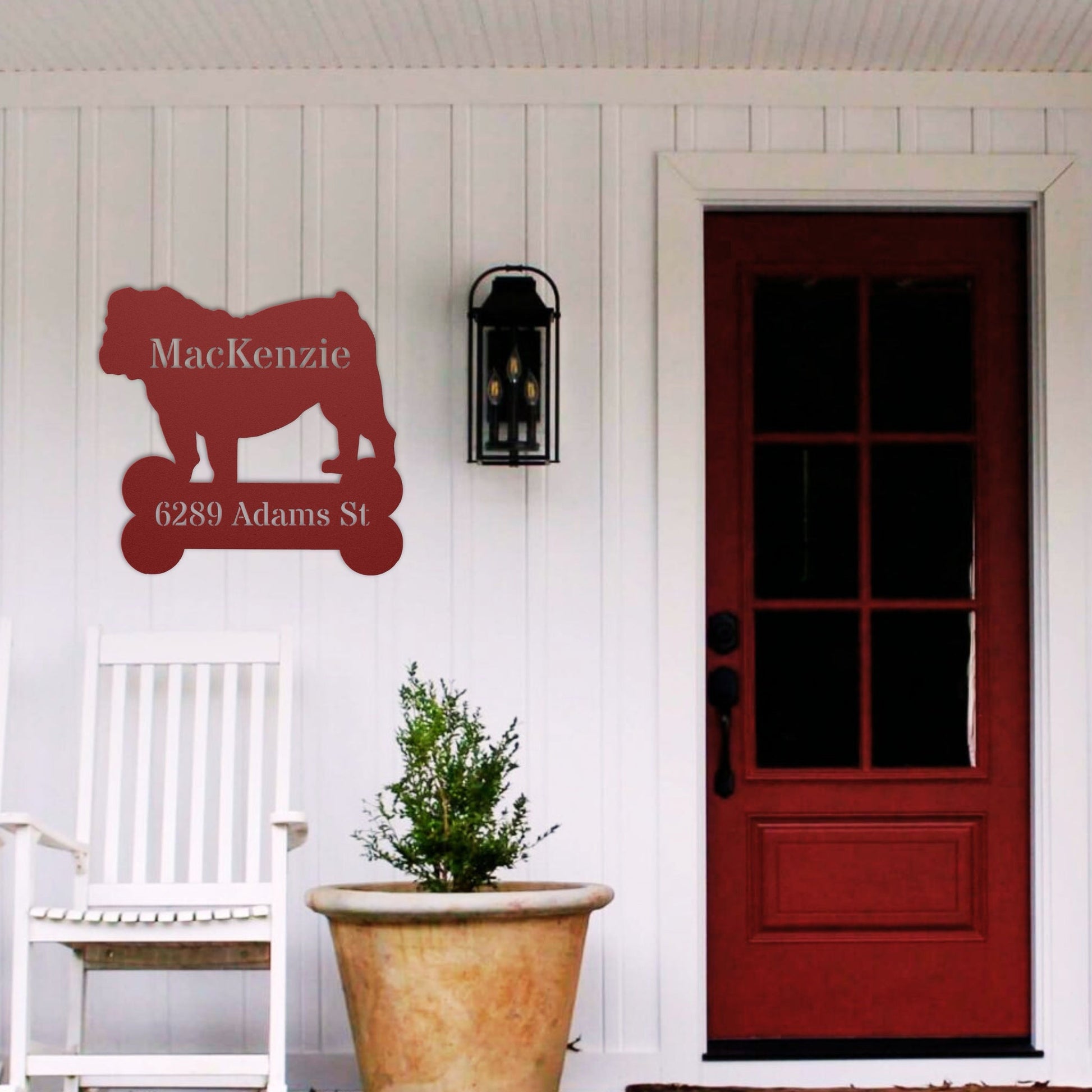 House of Bulldog Metal Porch Sign - BullyBellyMetal Sign