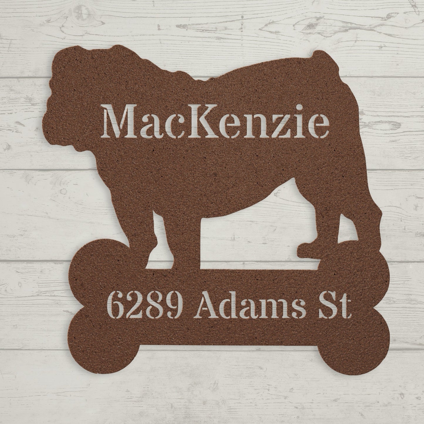 House of Bulldog Metal Porch Sign - BullyBellyMetal Sign