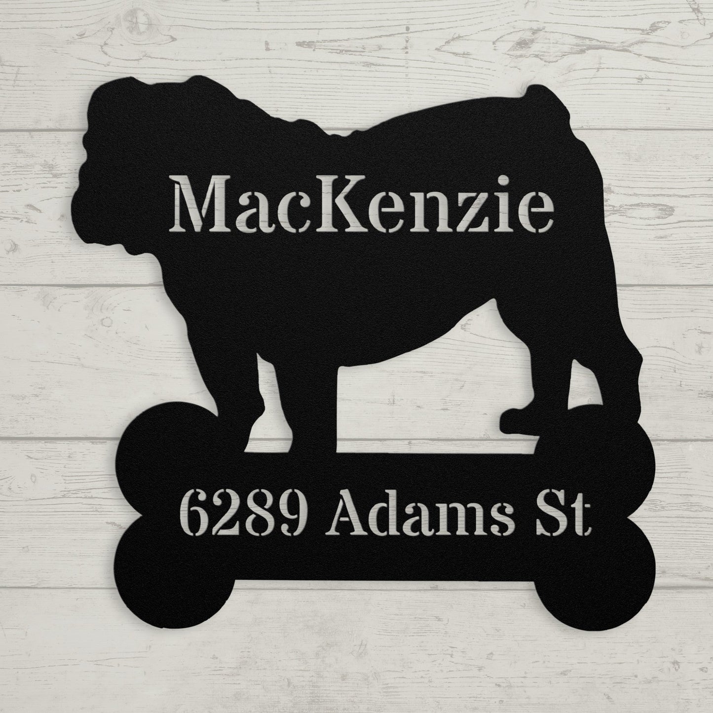 House of Bulldog Metal Porch Sign - BullyBellyMetal Sign