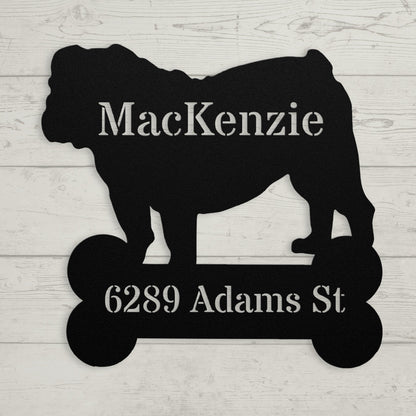 House of Bulldog Metal Porch Sign - BullyBellyMetal Sign