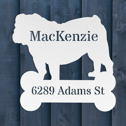 House of Bulldog Metal Porch Sign - BullyBellyMetal Sign