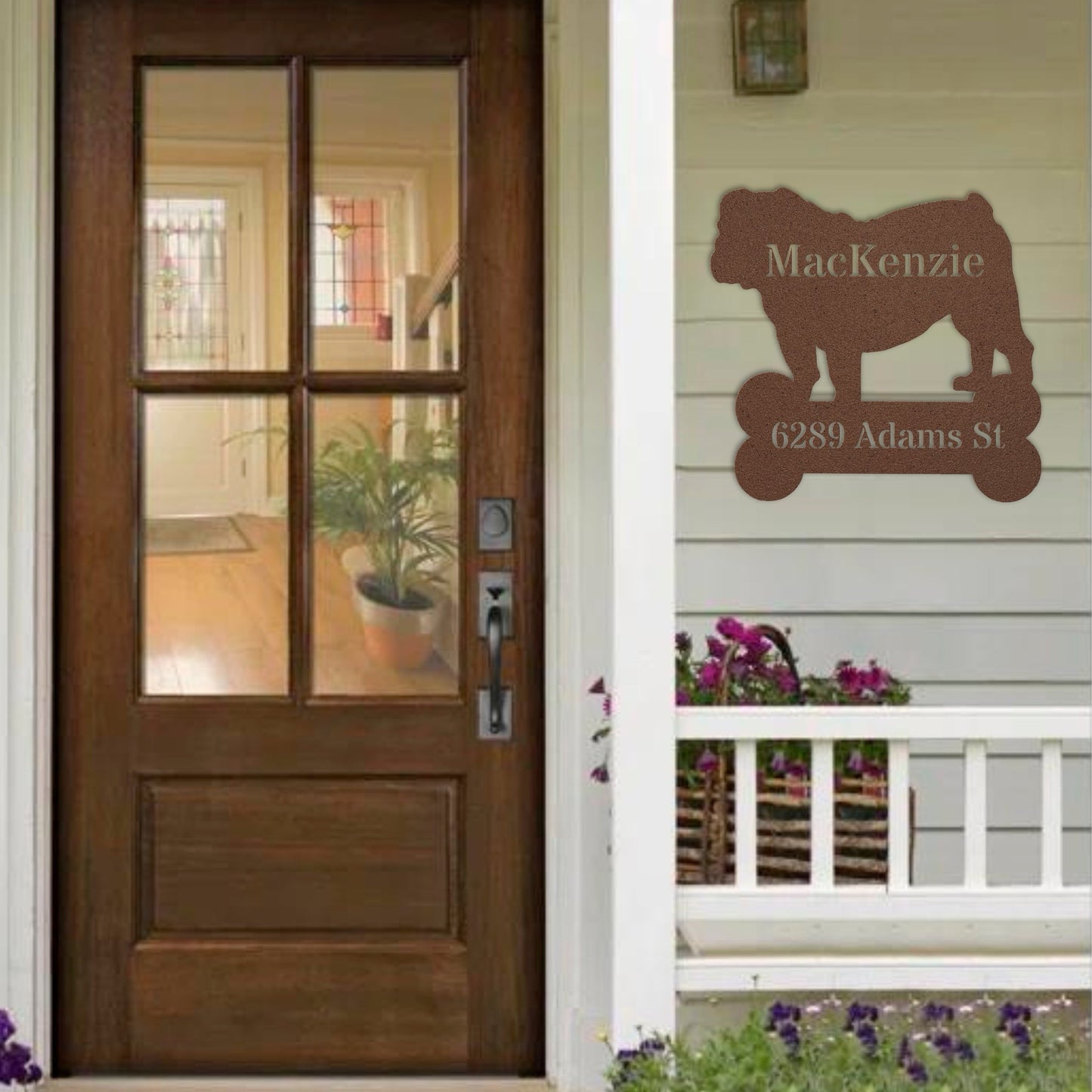 House of Bulldog Metal Porch Sign - BullyBellyMetal Sign