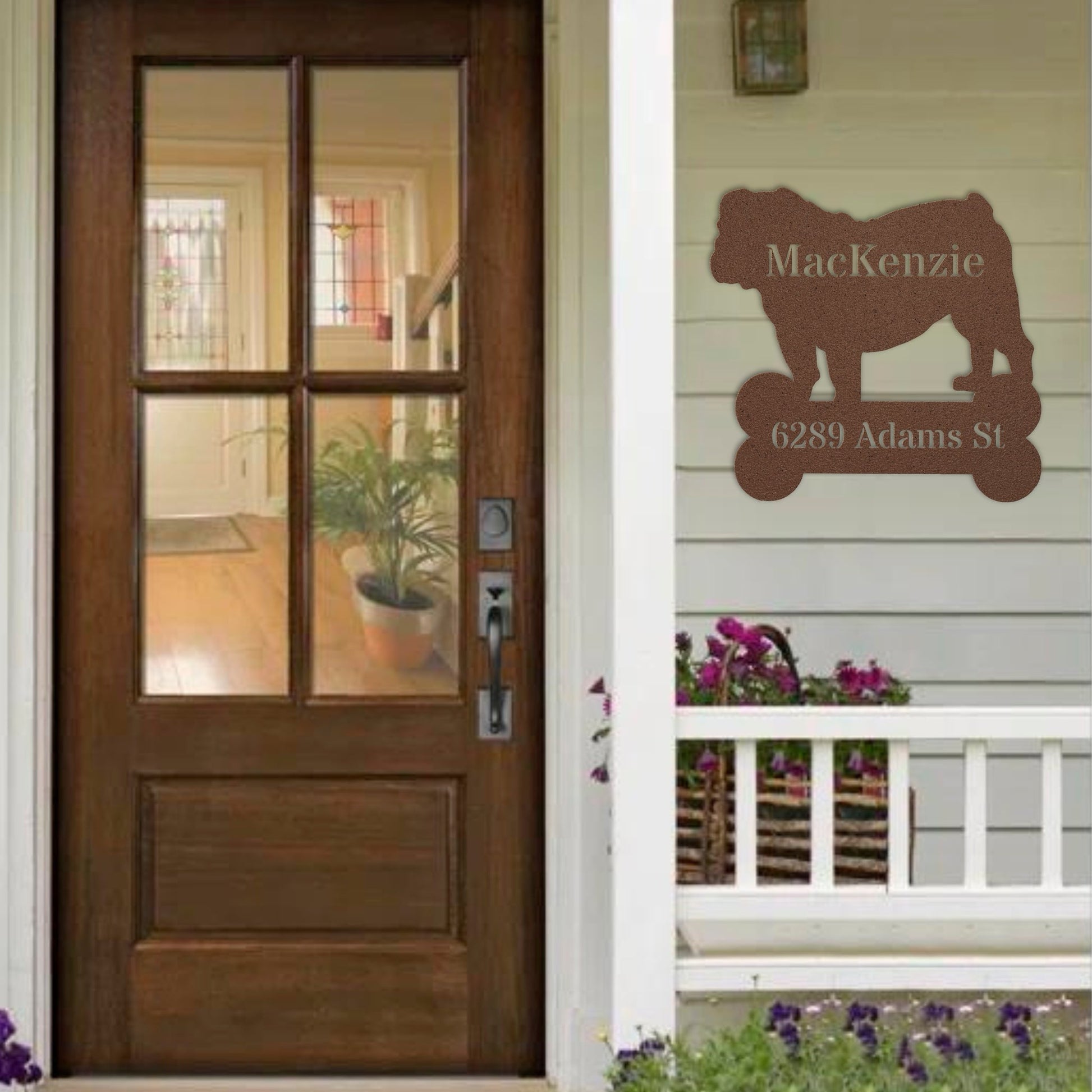 House of Bulldog Metal Porch Sign - BullyBellyMetal Sign