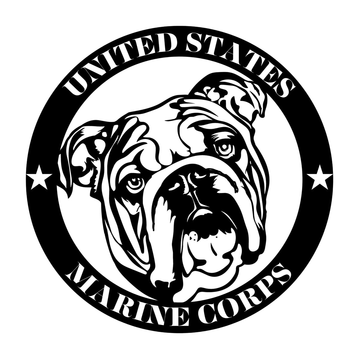 Marine Corps Bulldog Metal Wall Art - BullyBellyMarine Corps