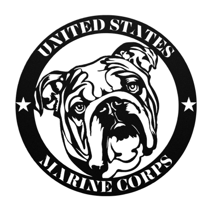 Marine Corps Bulldog Metal Wall Art - BullyBellyMetal Sign
